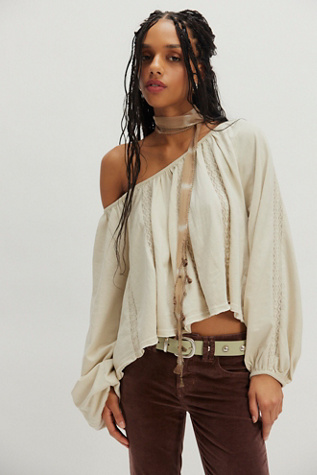 Marla Long Sleeve Top by Free People in White, Size: S