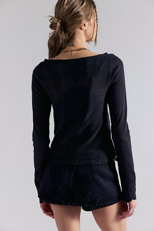 Женский топ Free People Delilah Long Sleeve Top, цвет: Чёрный — фото 2