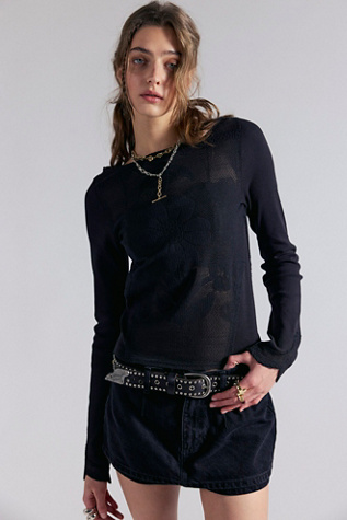 Женский топ Free People Delilah Long Sleeve Top, цвет: Чёрный — фото 3