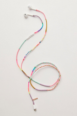 Le Pom Pom Earphones by Le Pom Pom Accessories at Free People in Blue