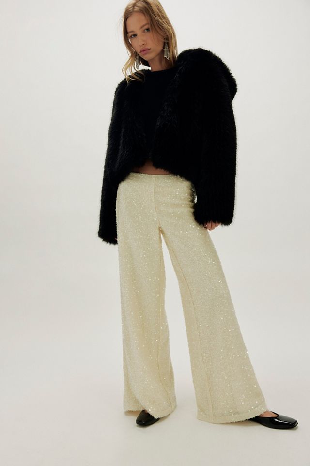 Sequin Low-Rise Wide-Leg Pants #2