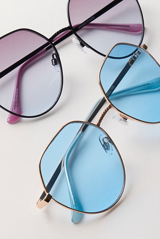 Misty Classic Round Sunglasses by Free People in Blue