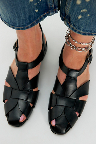 Conrad Fisherman Flats by Jeffrey Campbell at Free People in Black, Size: US 8