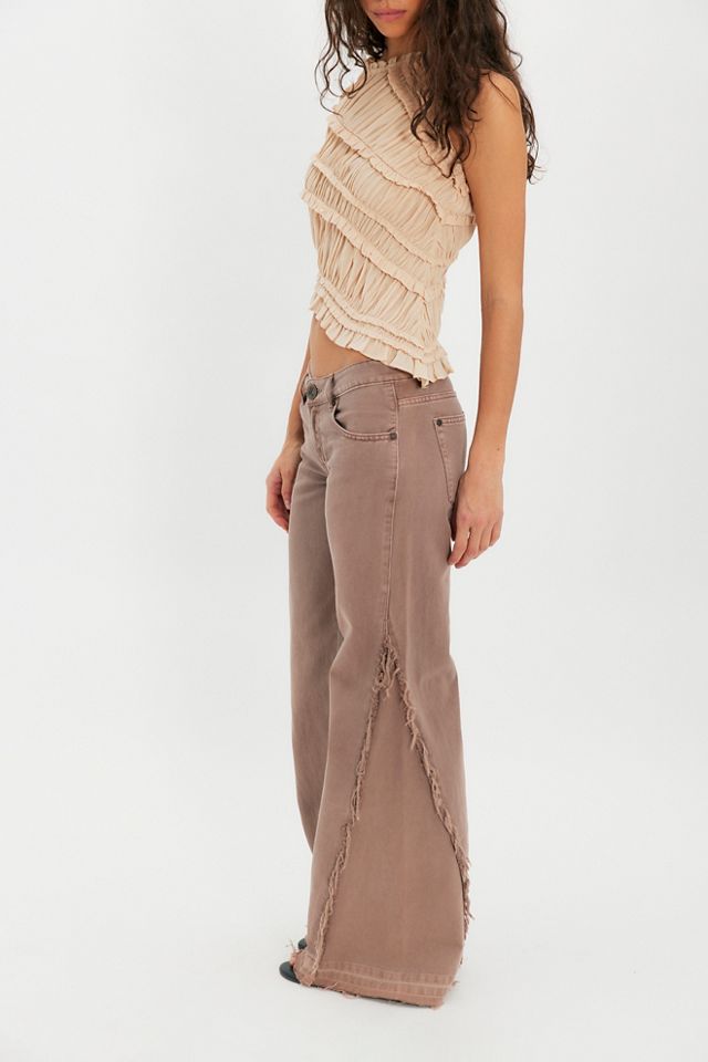 OneTeaspoon Johnnies Seamed Low-Waist Wide-Leg Jeans #2