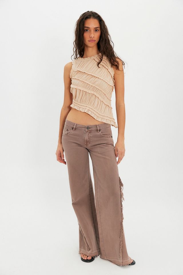 OneTeaspoon Johnnies Seamed Low-Waist Wide-Leg Jeans #3