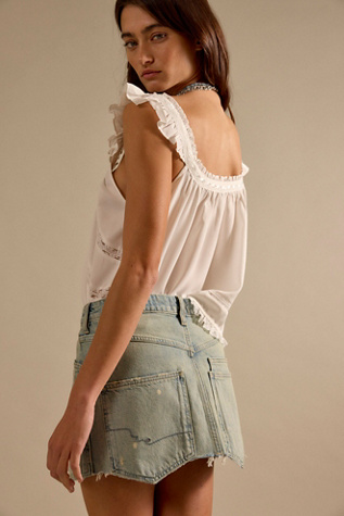 We The Free Dolly Denim Mini Skirt at Free People in Light Wash, Size: 26