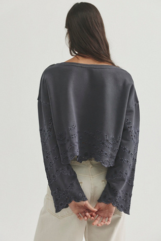 Женская толстовка Free People Iris Embroidered, цвет: Чёрный — фото 7