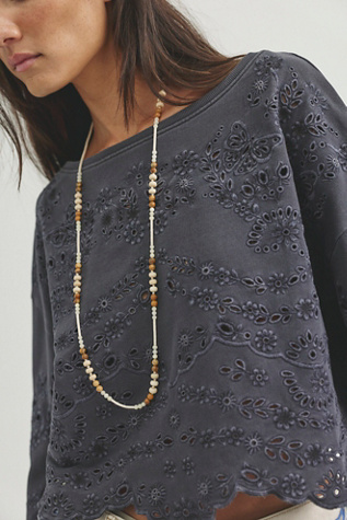 Женская толстовка Free People Iris Embroidered, цвет: Чёрный — фото 8