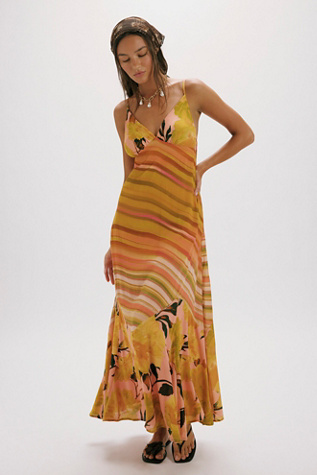 Painted Sands Maxi Dress by Free People in Yellow, Size: XL