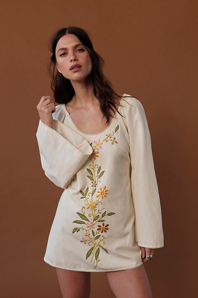 free people mini dress Harlow by in Medium Wash, Size: M neckline * Sleeveless Sunkissed Mini Dress | Free