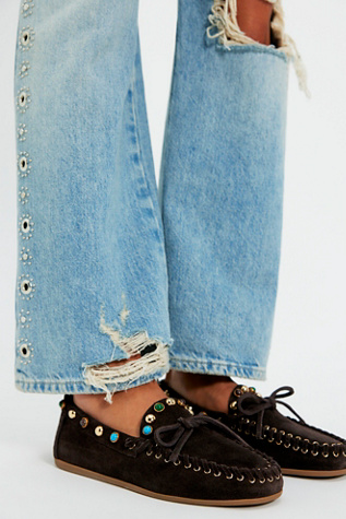 Guava Embellished Boat Shoes by Bibi Lou at Free People in Brown, Size: EU 40