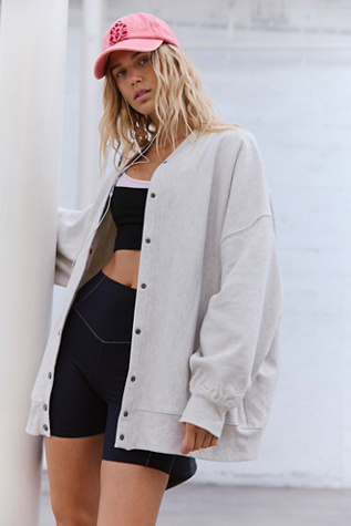 For The Win Cardigan by FP Movement at Free People in Oatmeal Heather, Size: Large