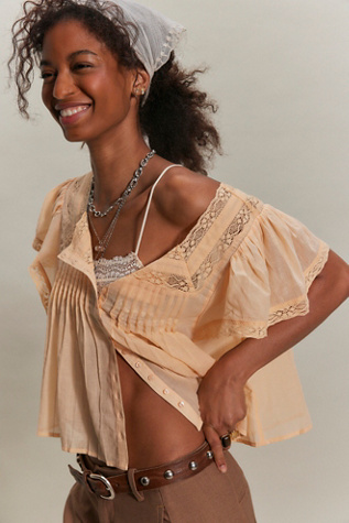 Monica Square Neck Button Down Top