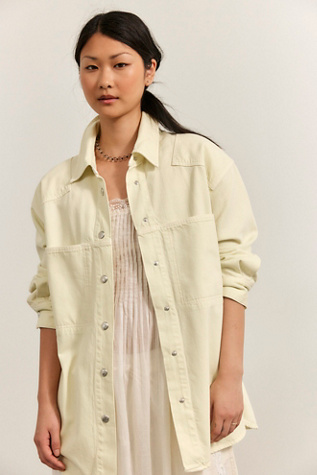 AGOLDE Laria Button Down Shirt at Free People in Yellow, Size: S