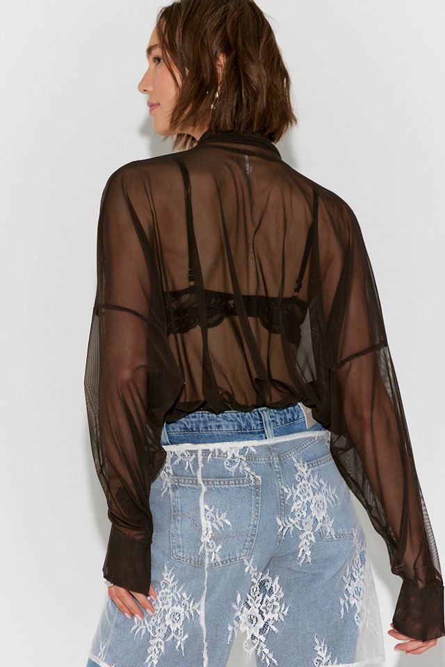 Norma Kamali Super Oversized Boyfriend Shirt Bow Bodysuit #1