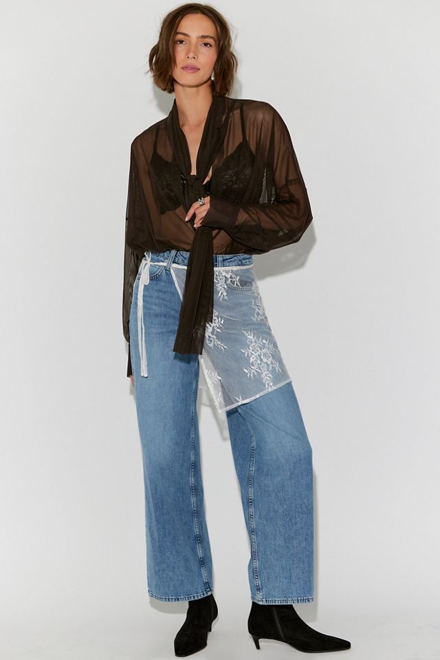 Norma Kamali Super Oversized Boyfriend Shirt Bow Bodysuit #2