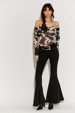 AFRM Maxine Off-The-Shoulder Mesh Bodysuit