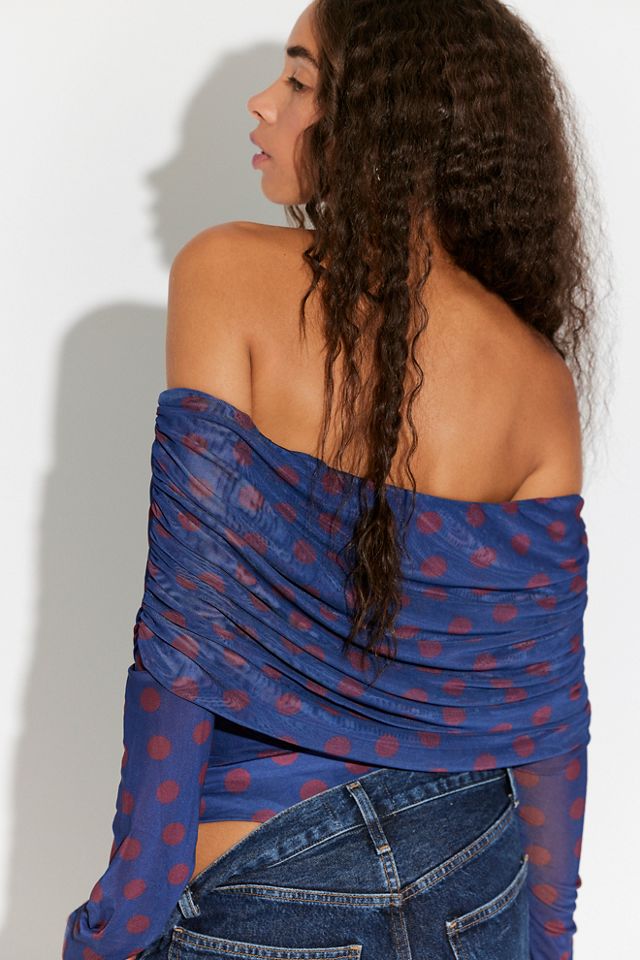 AFRM Maxine Off-The-Shoulder Mesh Bodysuit #1