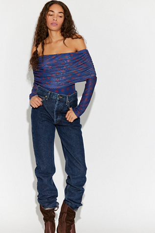 AFRM Maxine Off-The-Shoulder Mesh Bodysuit