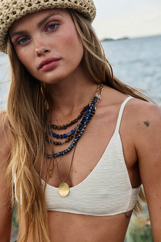 Hailee Semiprecious Beaded Necklace at Free People in Lapis & Tigers Eye