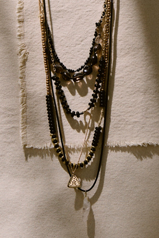 Hailee Semiprecious Beaded Necklace at Free People in City Cool