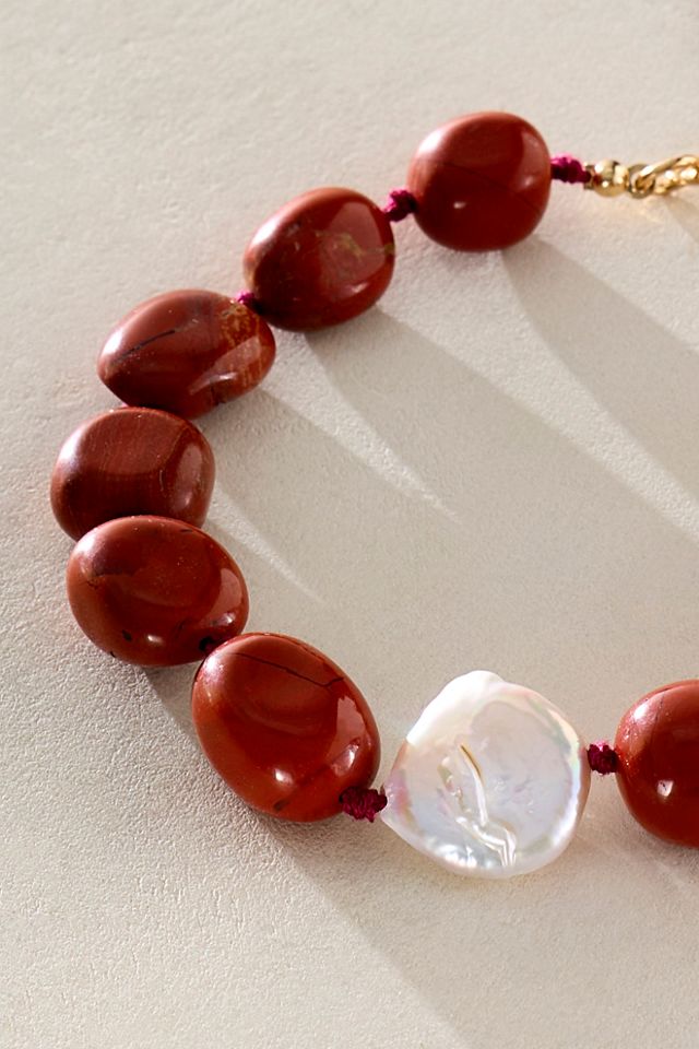 Ariana Ost Ora Semiprecious Stone Beaded Anklet #1