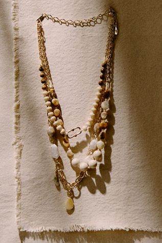 Ariana Ost Cliff Beaded Semiprecious Stone Layered Necklace