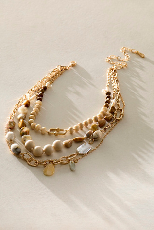Ariana Ost Cliff Beaded Semiprecious Stone Layered Necklace