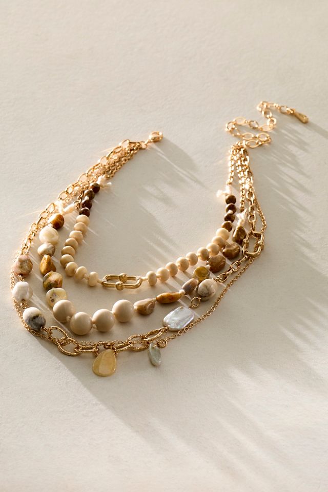 Ariana Ost Cliff Beaded Semiprecious Stone Layered Necklace #2