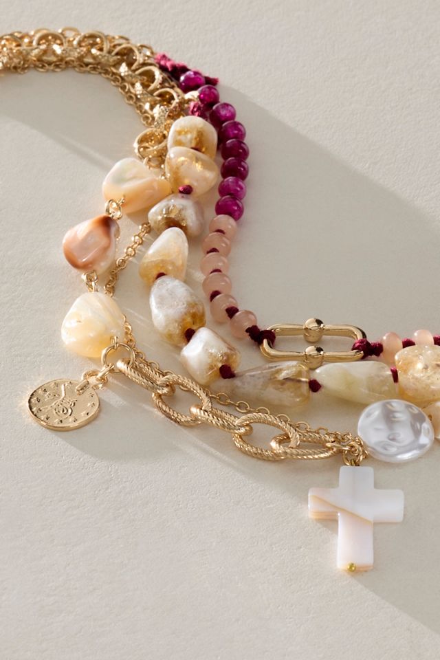 Ariana Ost Cliff Beaded Semiprecious Stone Layered Necklace #2