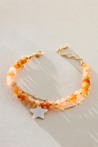 Ariana Ost Iridessa Semiprecious Stone Anklet at Free People in Papaya
