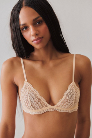 This Or That Lace Triangle Bralette by Intimately at Free People in Tender Peach, Size: XS