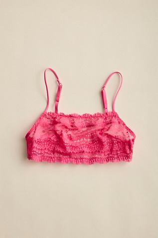 This Or That Lace Square Neck Bralette by Intimately at Free People in Pink, Size: L