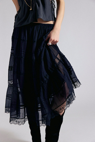 FP One Lily Lace Maxi Skirt at Free People in Black, Size: XS