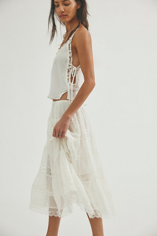 FP One Lily Lace Maxi Skirt at Free People in White, Size: S