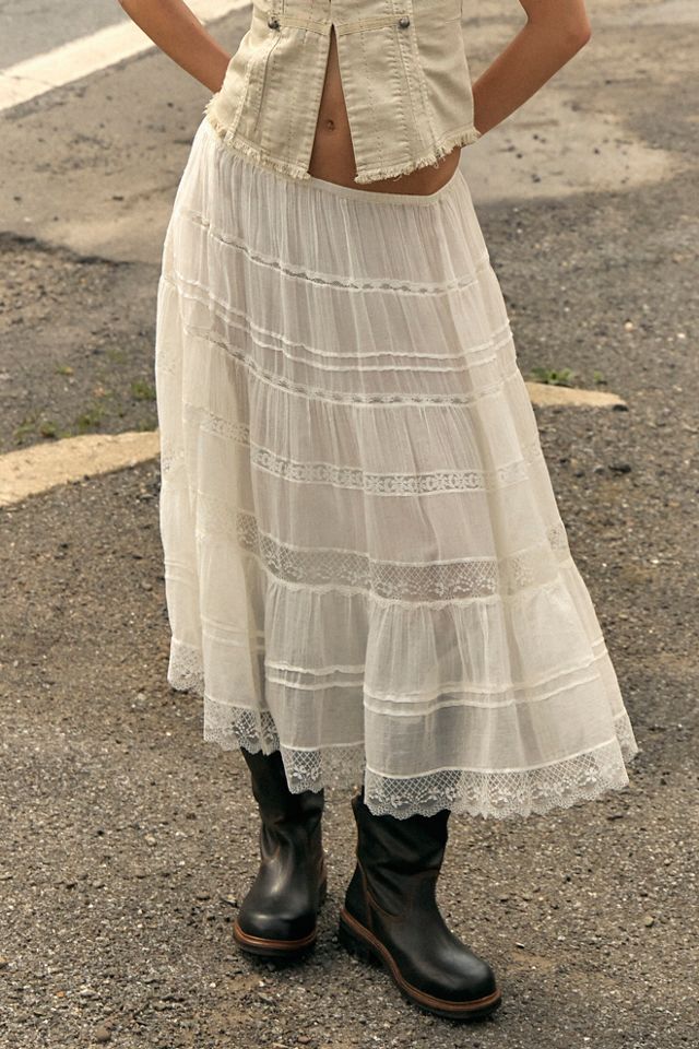 Jupe midi en dentelle Lily FP One #7