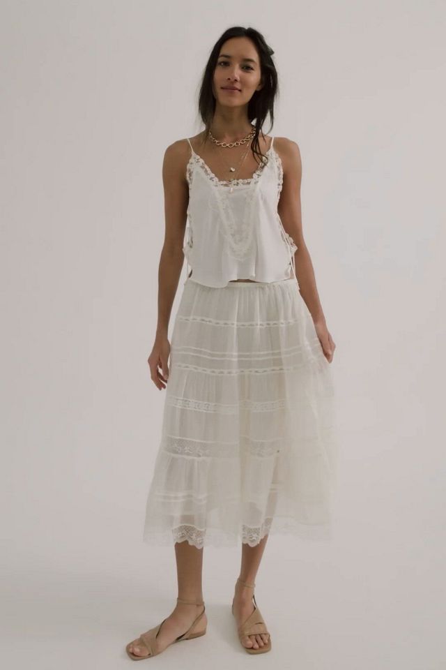 FP One Lily Lace Midi Skirt | Free People