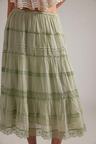 FP One Lily Lace Midi Skirt at Free People in Mermaid Tail, Size: Medium