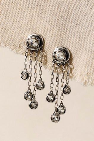 Hidden Gem Statement Earrings by Free People in Silver