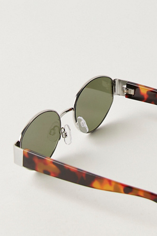 Женские солнцезащитные очки Free People Spencer Round Sunglasses, цвет: Бирюзовый — фото 3