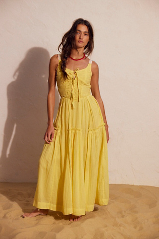A Masterpiece Maxi Dress by free-est at Free People in Yellow, Size: XS