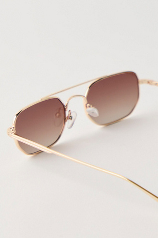 Женские солнцезащитные очки Banbe The Cameron Sunglasses, цвет: Золотой / Шоколадный — фото 3