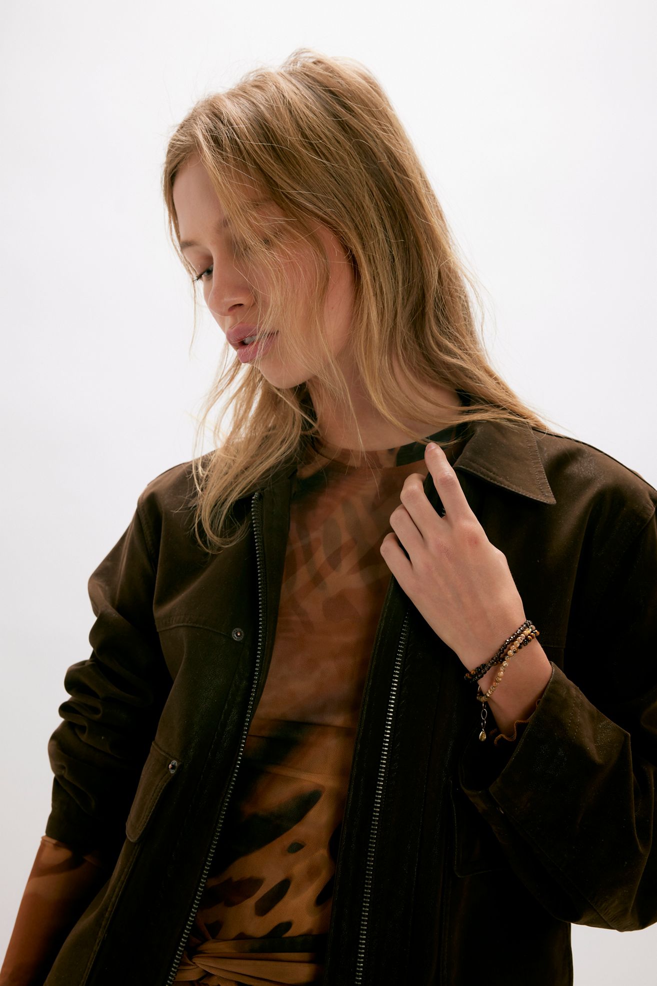 Chan Luu Triple Stone Beaded Bracelet