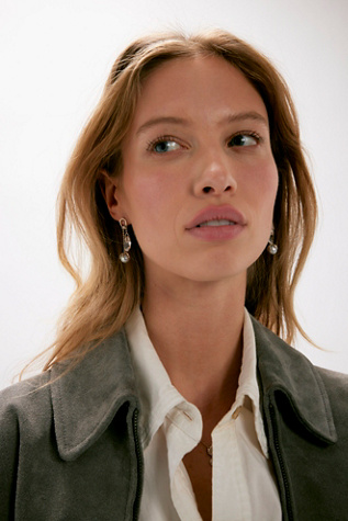 Chan Luu Pearl & Crystal Earrings at Free People in Silver