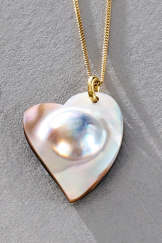 Женское колье Chan Luu Pearl Heart, цвет: Серый жемчужный — фото 3