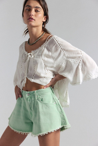 We The Free Sparks Fly Shorts at Free People in Green, Size: 26