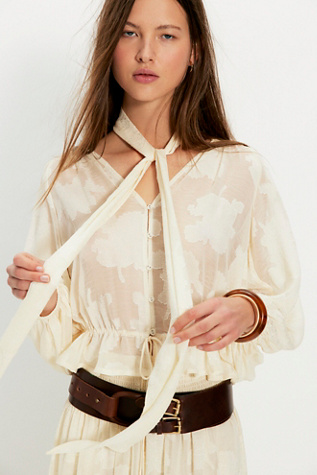 On The Horizon Jacquard Maxi Skirt Set by Free People in White, Size: XS