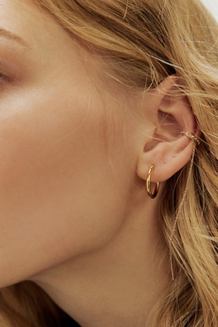 Женские серьги Free People Lindsey L. Allen Gold Granule Cuff Threader, цвет: 10k Золотой — фото 4