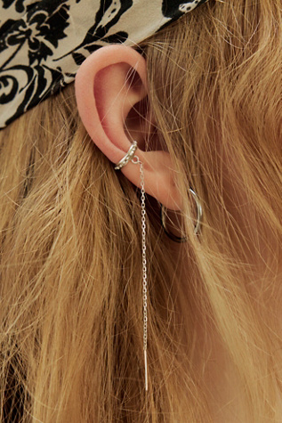 Lindsey L. Allen Sterling Silver Granule Cuff Threader Earring