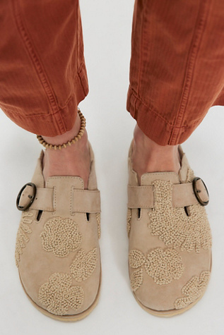 Drift Embroidered Mules by Laidback London at Free People in Tan, Size: EU 38